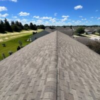Roof replacement in Michigan City Indiana featuring new asphalt shingles installed by Weldon Roofing & Construction